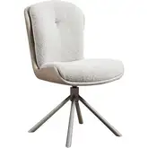 Forma Swivel Dining Chair in Two Tone Light Coffee Fabric & Khaki Metal (Set of 2)